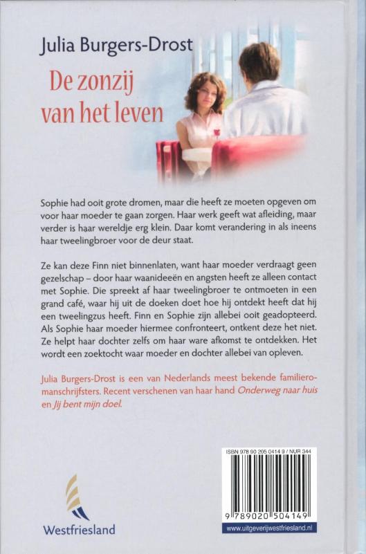 De zonzij van het leven achterkant