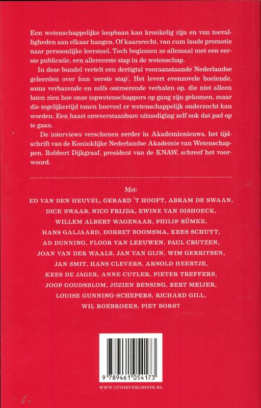 De eerste stap in de wetenschap achterkant