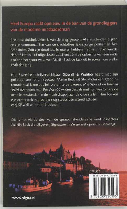 De lachende politieman / Sjöwall & Wahlöö achterkant