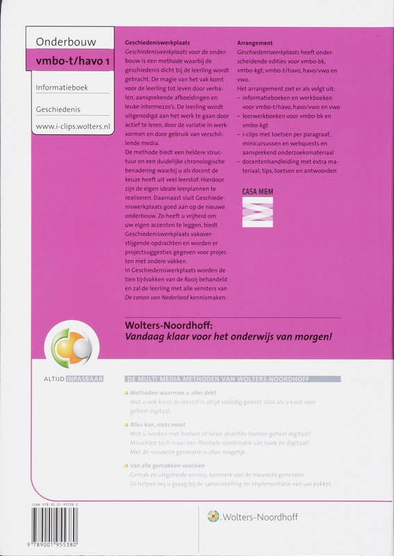 Informatieboek Vmbo-t/havo 1 Geschiedeniswerkplaats achterkant
