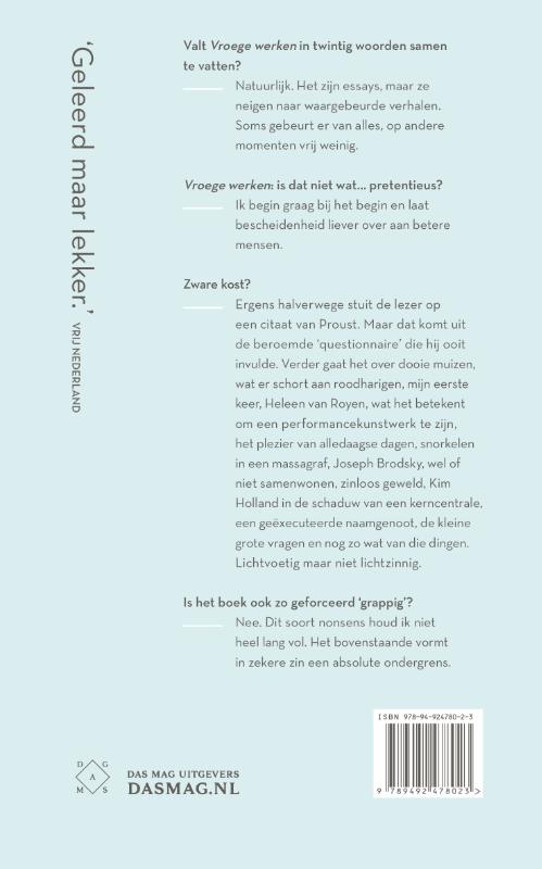 Vroege werken achterkant