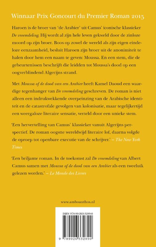 Moussa of de dood van een Arabier achterkant