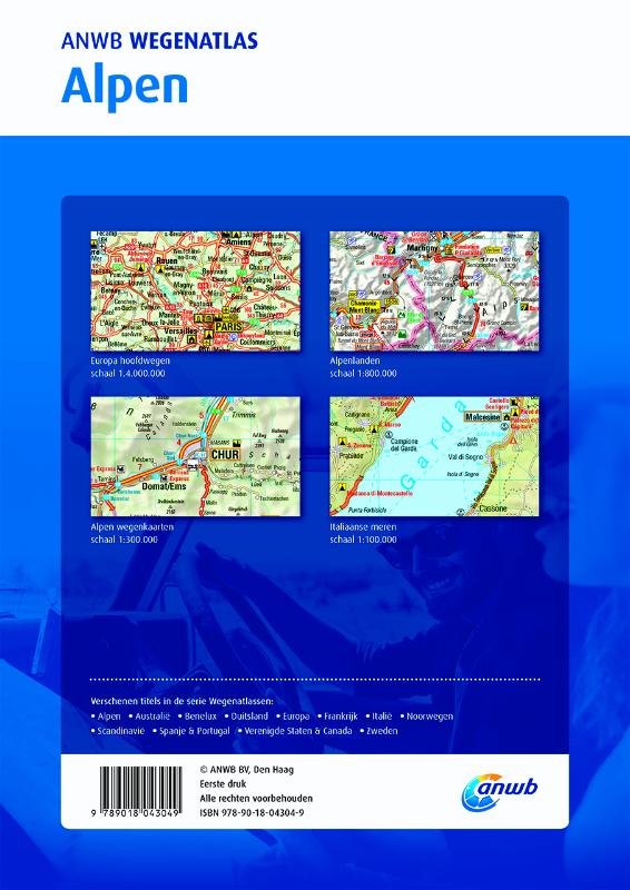 ANWB wegenatlas  -   Alpen achterkant