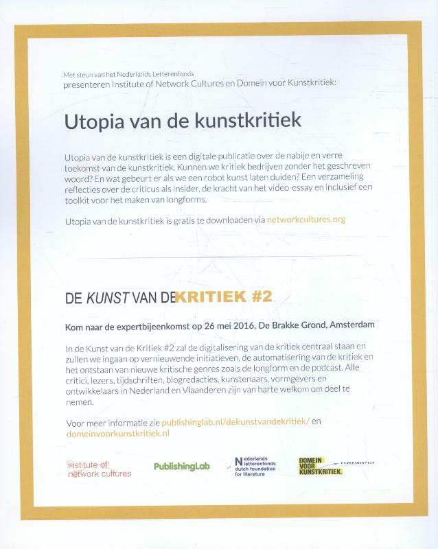 Boekman 106 -   De nieuwe kunstkritiek achterkant