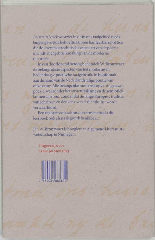 Lessen In Lyriek achterkant