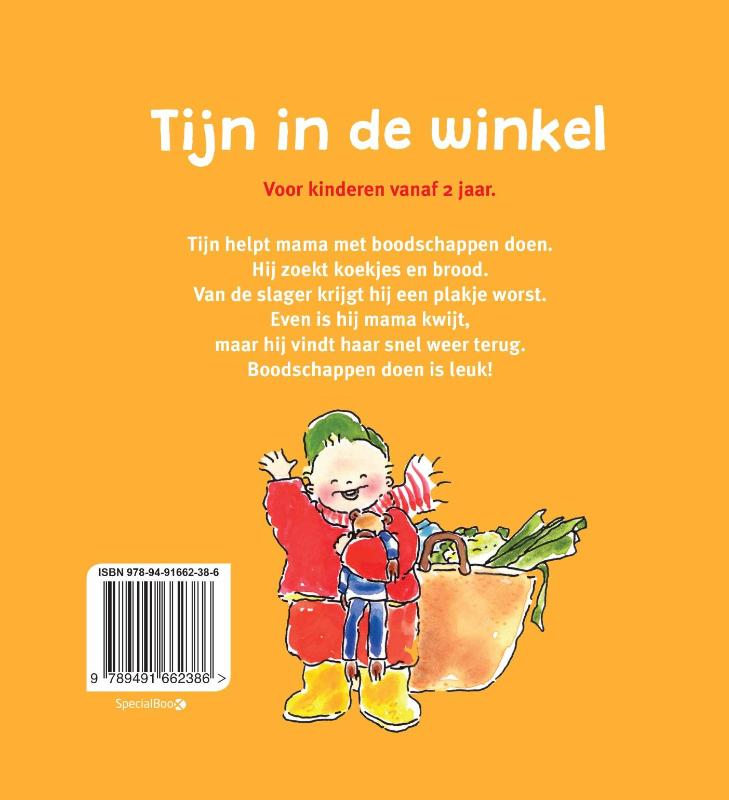 Tijn in de winkel achterkant