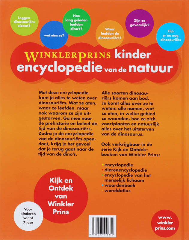 Winkler Prins kinderencyclopedie / Dinosaurussen / Kijk en ontdek achterkant