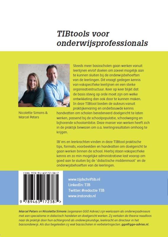 Werk doelgericht vanuit je schoolambitie / TIB tools voor onderwijsprofessionals achterkant