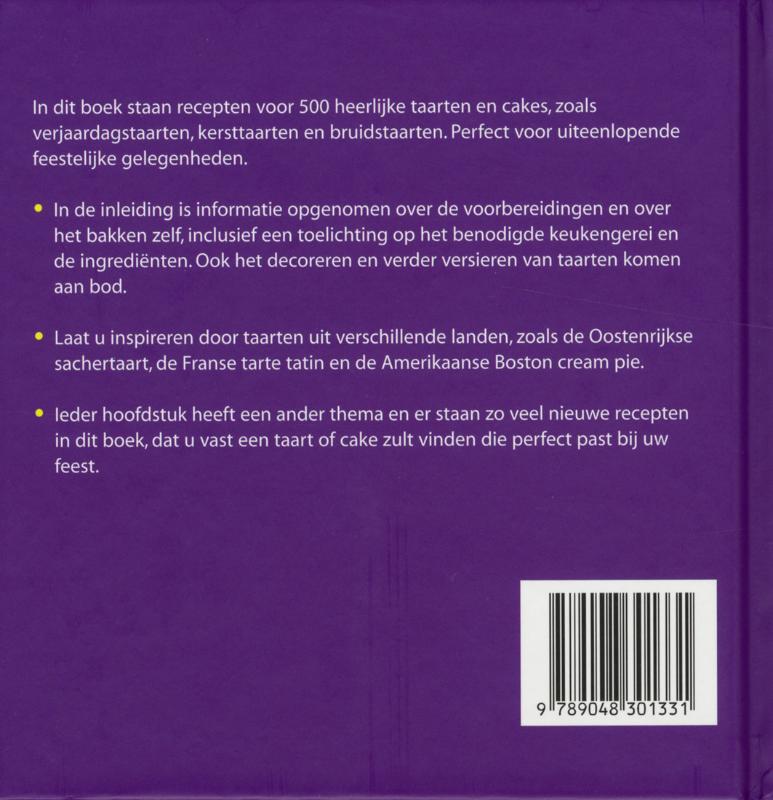 500 taarten & cakes achterkant