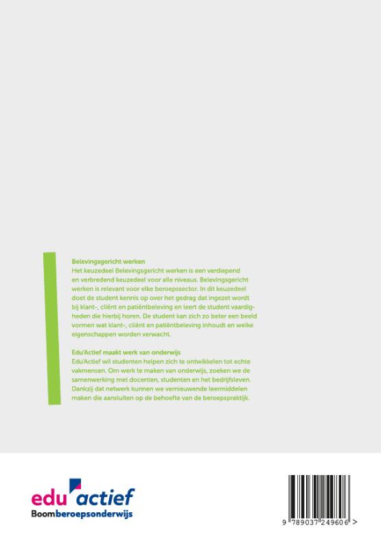 Keuzedeel Belevingsgericht werken folio achterkant