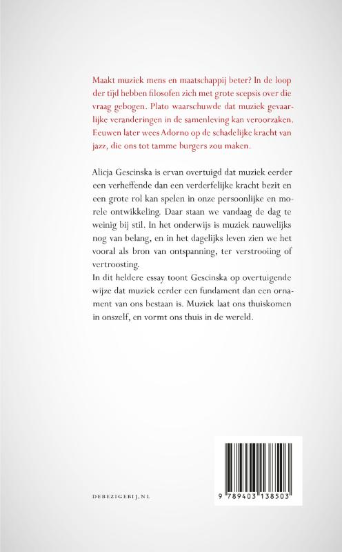 Thuis in muziek achterkant