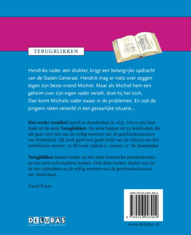 Niet verder vertellen / De statenbijbel / Terugblikken leesboeken / 17 achterkant