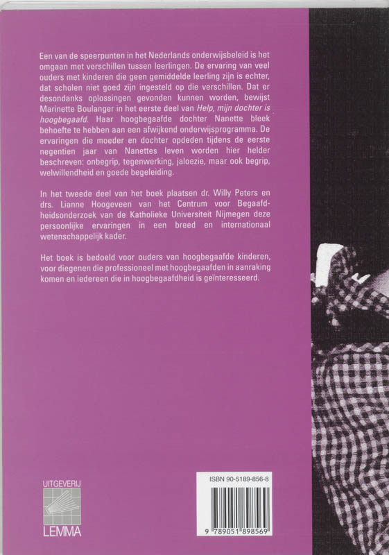 Help, Mijn Dochter Is Hoogbegaafd! achterkant