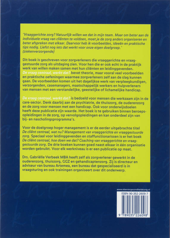 De vraag centraal, werkt dat ? achterkant