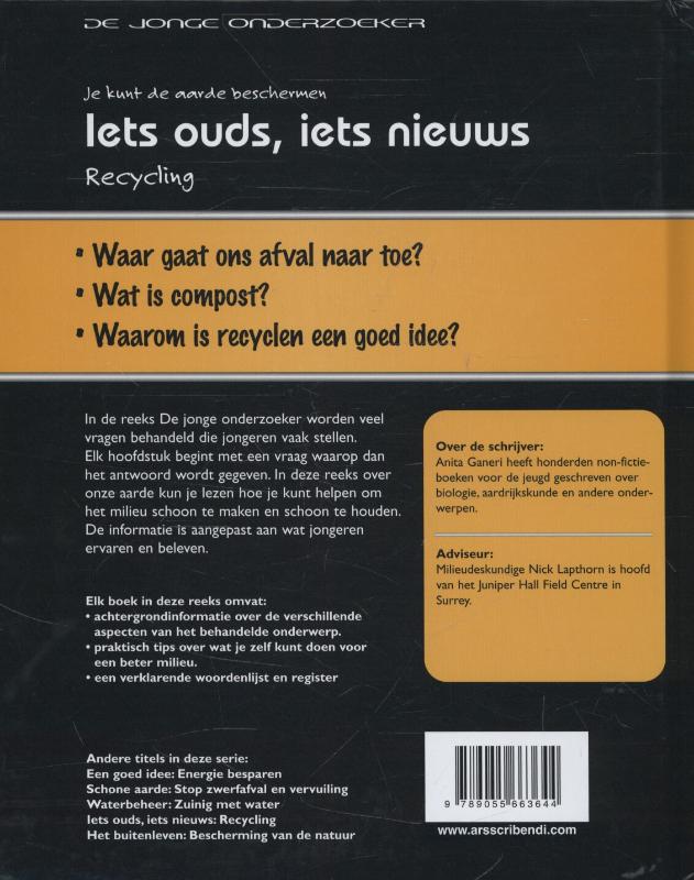 Iets ouds, iets nieuws / Goed omgaan met het milieu achterkant