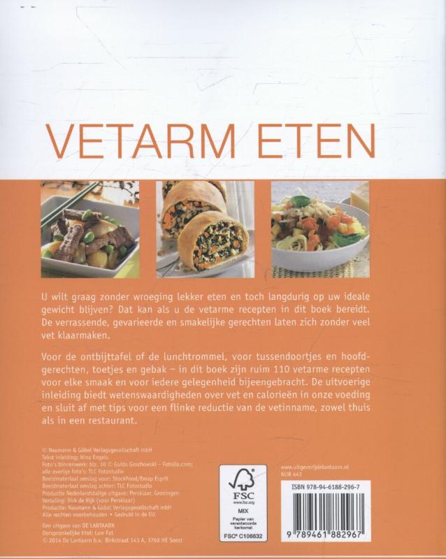 Vetarm eten / Gezonde voeding achterkant