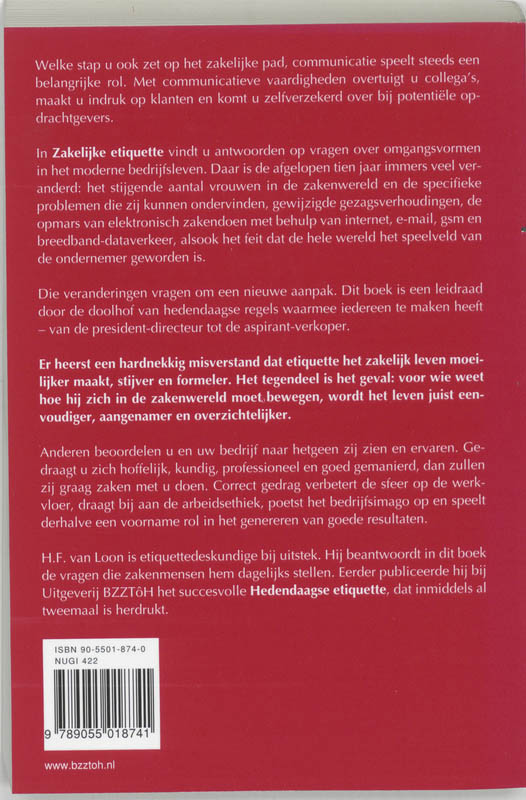 Zakelijke Etiquette achterkant