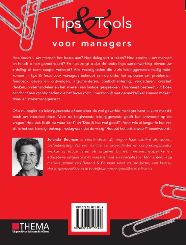 Tips en Tools voor managers achterkant