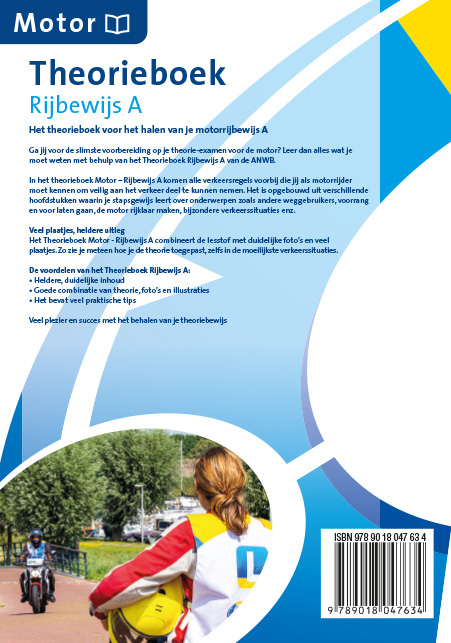 Theorieboek Rijbewijs A- Motor achterkant