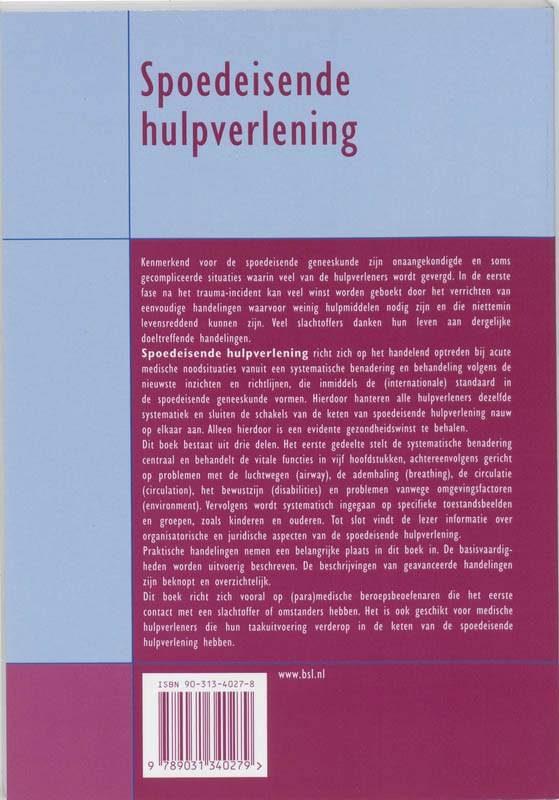 Spoedeisende hulpverlening / Quintessens achterkant