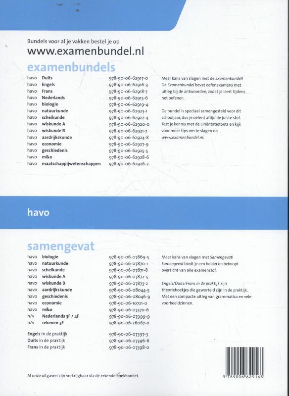 Examenbundel havo Engels 2016/2017 achterkant