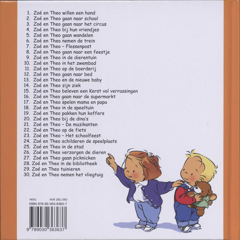 Zoe En Theo Nemen Het Vliegtuig achterkant