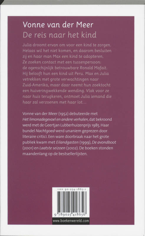 De reis naar het kind achterkant