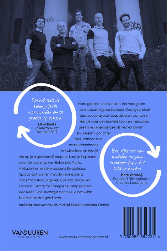 Bouw een Killer Groeistrategie / Sprout groeigids voor startups en scaleups achterkant