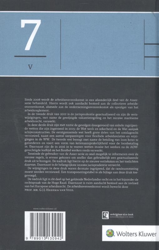 Arbeidsovereenkomst / Asser-serie / 7-V achterkant