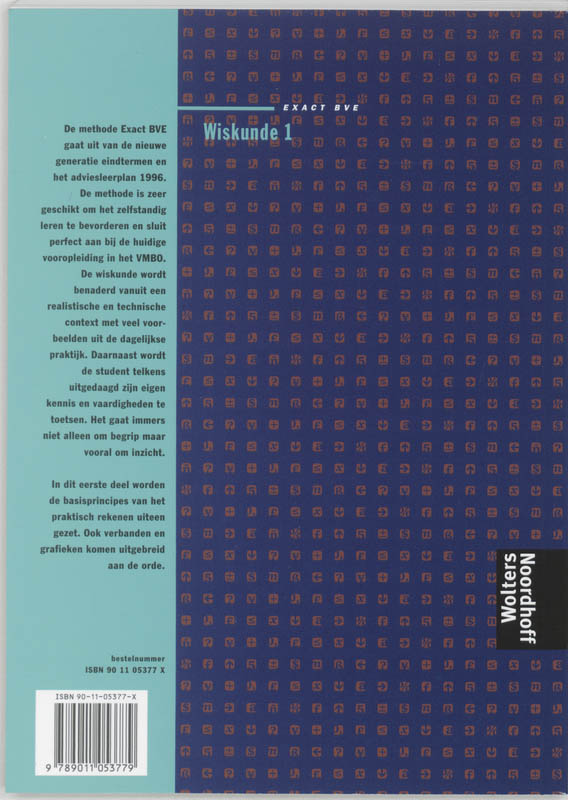 Exact BVE  - Wiskunde 1 Blok 1-2 achterkant