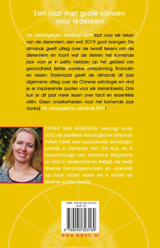 De astrologische almanak 2019 achterkant