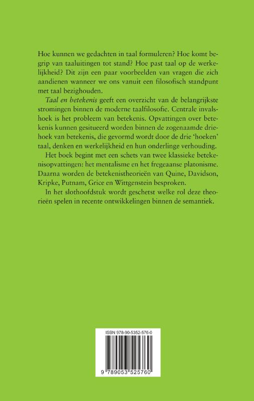 Taal en betekenis achterkant