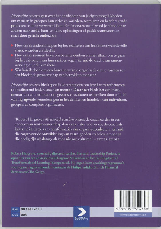 Meesterlijk Coachen achterkant