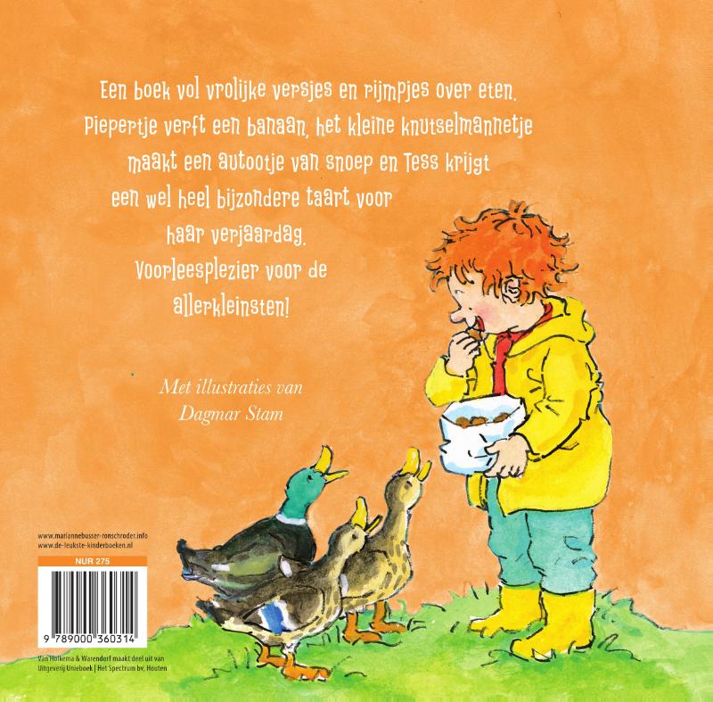 Een taart voor Tess en andere vrolijke voorleesversjes over eten achterkant