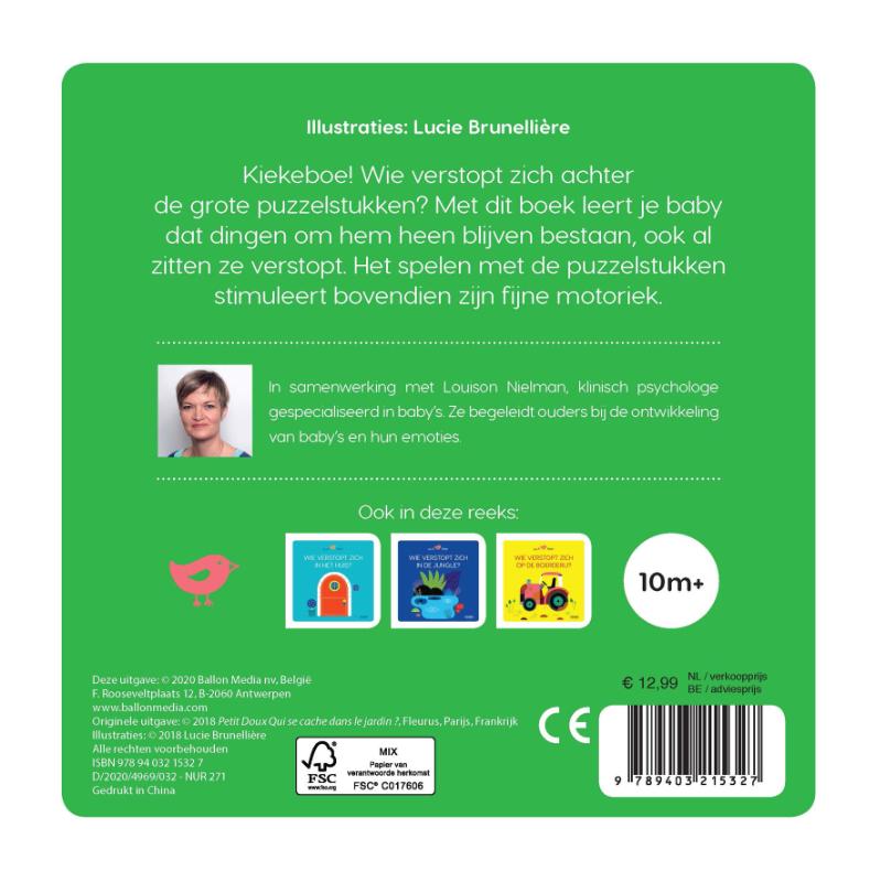 Wie verstopt zich in de tuin? (puzzelboek) achterkant