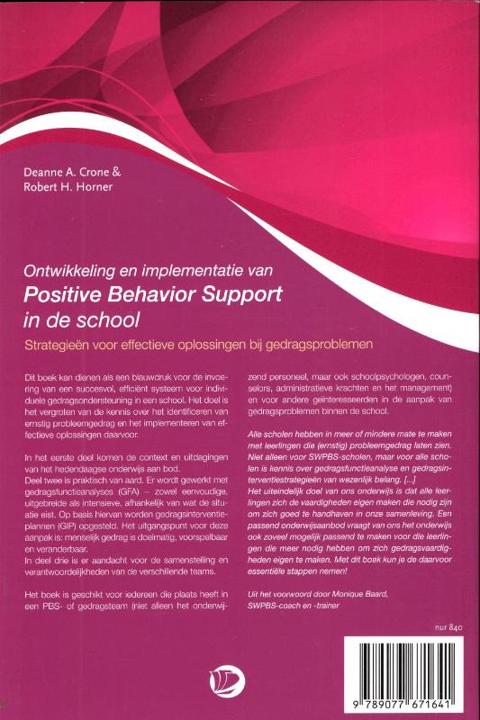 Ontwikkeling En Implementatie Van Positive Behavior Support In De School achterkant