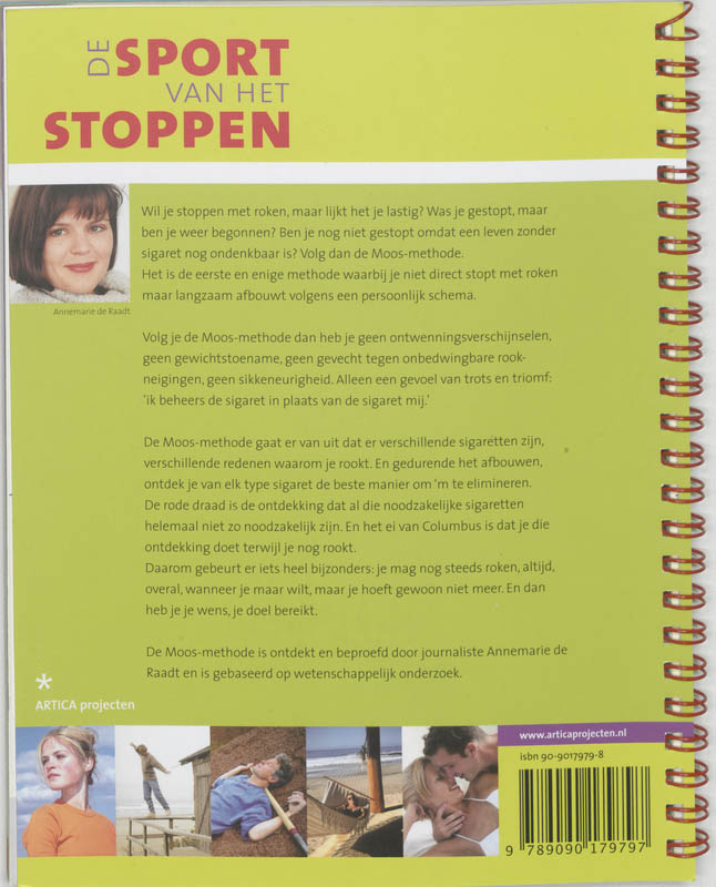 De sport van het stoppen met roken achterkant