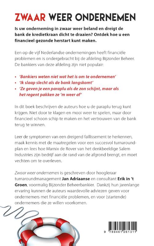 Zwaar weer ondernemen achterkant