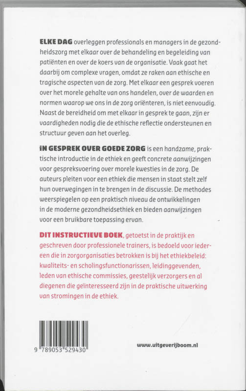 In Gesprek Over Goede Zorg achterkant