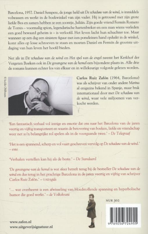 De gevangene van de hemel achterkant