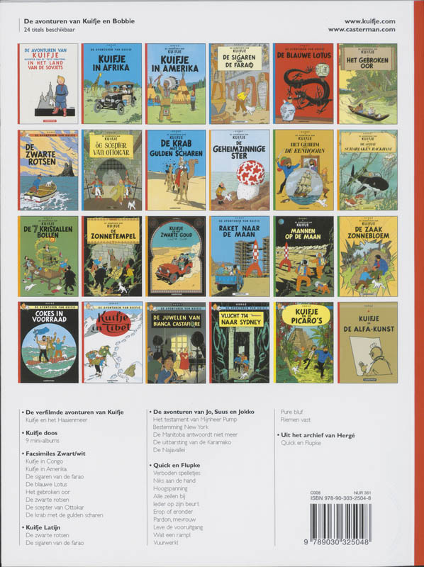 Kuifje / 19 kuifje in tibet / De avonturen van Kuifje achterkant