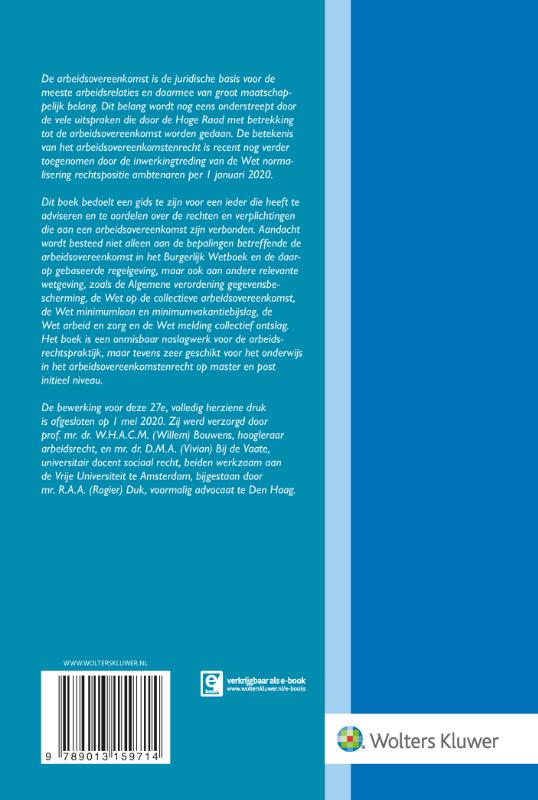 Arbeidsovereenkomstenrecht achterkant