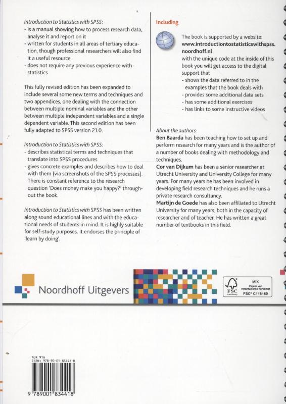 Introduction to statistics with SPSS achterkant