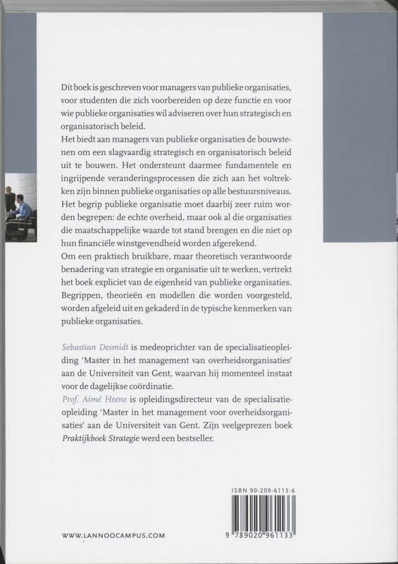 Strategie En Organisatie Van Publieke Organisaties achterkant