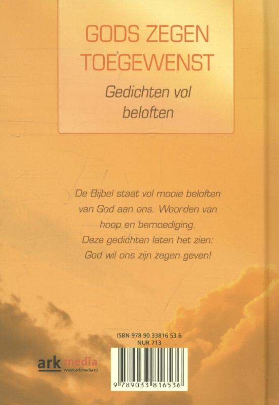 Gods zegen toegewenst achterkant