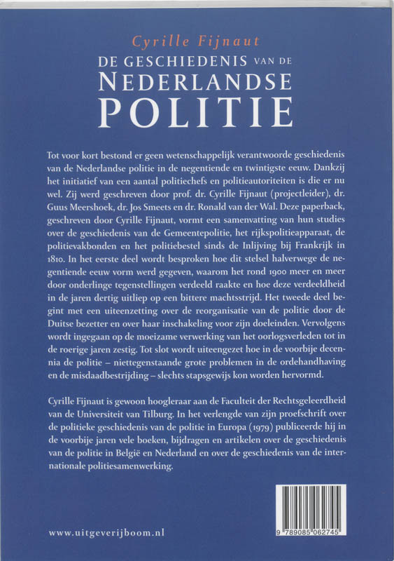 De geschiedenis van de Nederlandse politie achterkant
