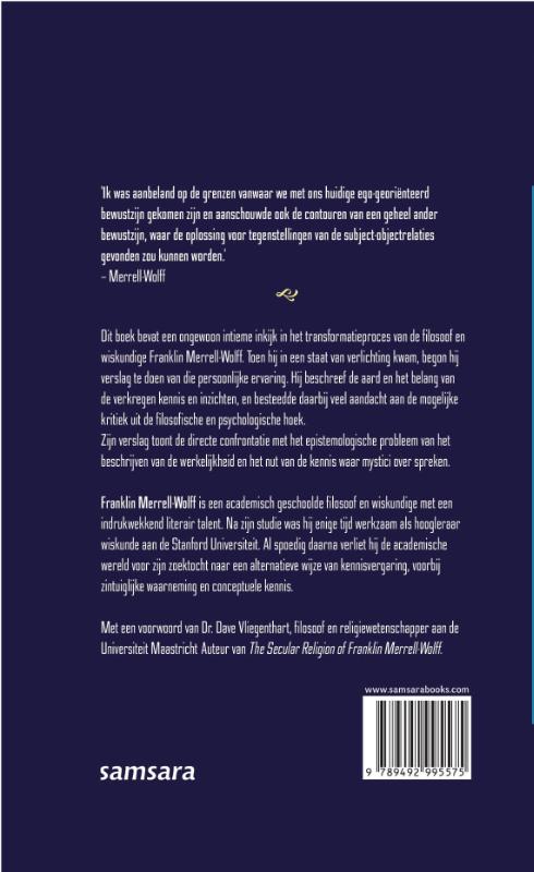 Filosofie en ervaring van verlichting achterkant