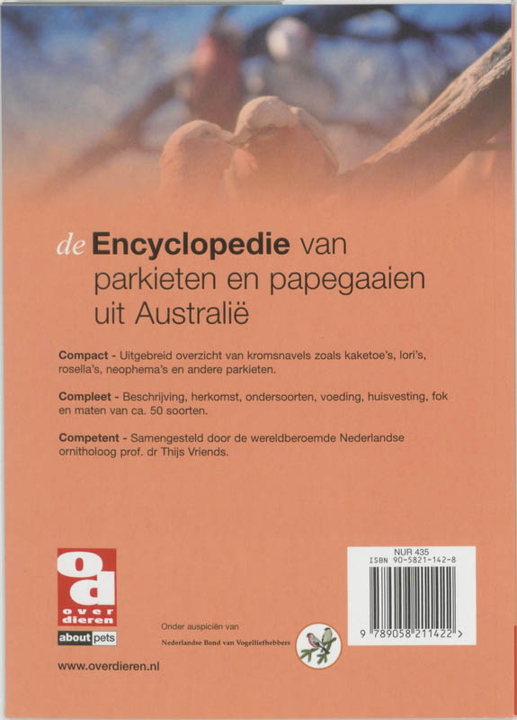 De encyclopedie van Australische papegaaien en parkieten / Over Dieren / 151 achterkant