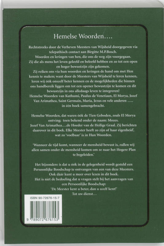 Hemelse Woorden Blijde Intrede achterkant