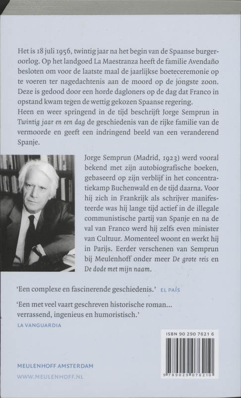 Twintig Jaar En Een Dag achterkant